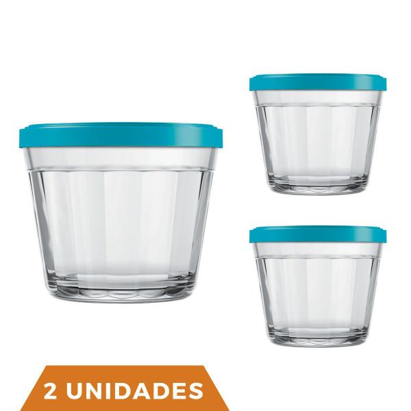 Imagem de Pote Vidro Americano C/Tampa Cores Cereal Bolacha 150ml 2Un