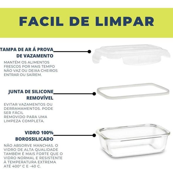 Imagem de Pote Vidro Hermético 370ml Tampa Plástica e Vedação BPA FREE