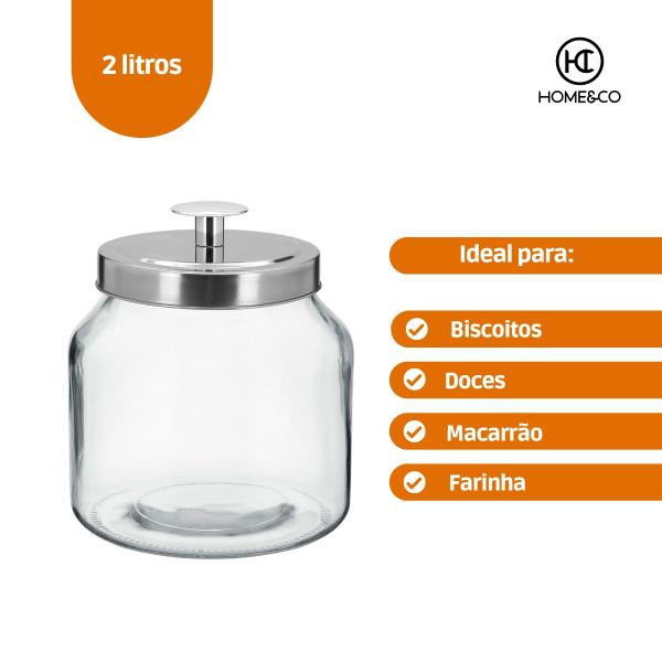 Imagem de Pote Vidro Porta Mantimentos Home&co Cozinha 2L