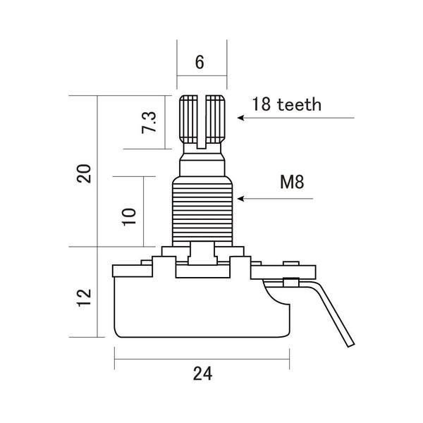 Imagem de Potenciômetro A250K Instrumentos/Equipamentos Alpha ALP-250A