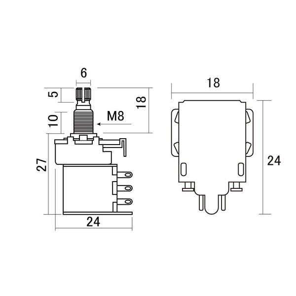 Imagem de Potenciômetro A500K Push/Pull Instrumentos Hosco PUSH-500A