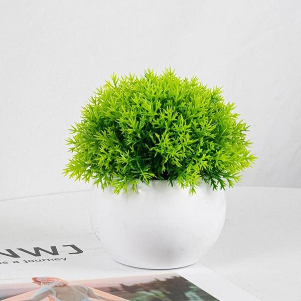 Imagem de Potenciômetro de planta verde artificial, Plástico, Decorativo, Home Decoração Criativa, 1Pc