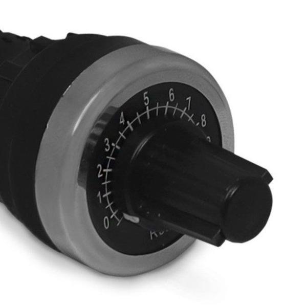 Imagem de Potenciômetro Linear 22mm Com Knob W1W22SSM-5 Tipo B 5K Ohms 1 Volta Preto Sibratec