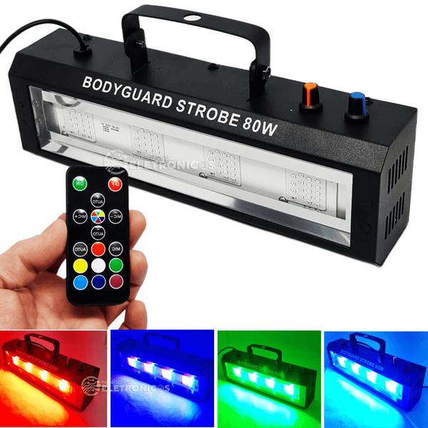 Imagem de Potente Strobo RGB Color 80w Controle Remoto Bares Baladas Aniversario Discoteca - 1948815