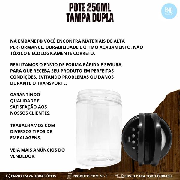 Imagem de Potes 250g Ideal Para Organizacao de Sal  - 50 Unidades