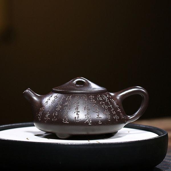 Imagem de Potes de chá Pedra de Barro Roxo Colher de Chá Beauty Kettle Raw Minério Handmade Boutique Tea Set Tie Guanyin Bules