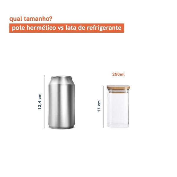 Imagem de Potes De Mantimentos Quad 250Ml Tampa Bambu Oikos - 2 Pçs