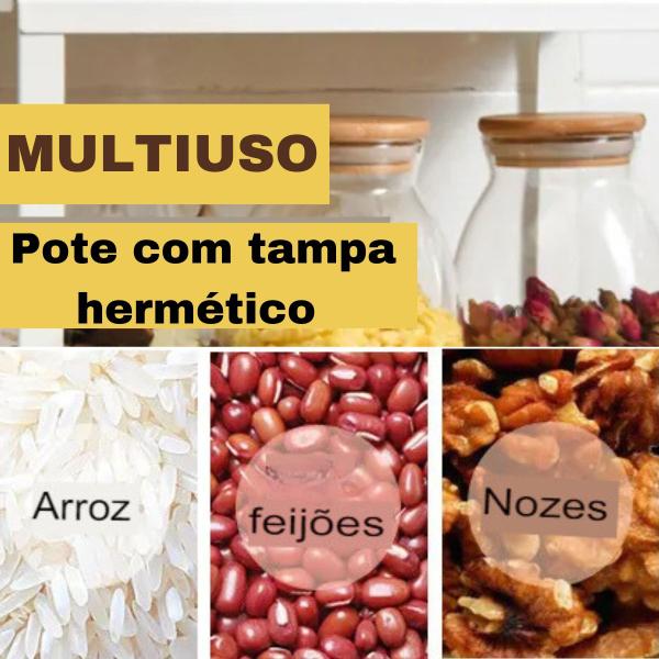 Potes de Vidro P/ Mantimentos C/ Tampa Bambu - 2 Pçs - Frasco Transparente 500ml Para Armazenar Alimentos Grãos, Arroz Chá Café - IDEAL Imagem de Potes de Vidro P/ Mantimentos C/ Tampa Bambu - 2 Pçs - Frasco Transparente 500ml Para Armazenar Alimentos Grãos, Arroz Chá Café