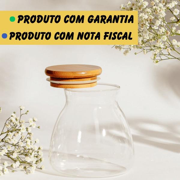 Potes de Vidro P/ Mantimentos C/ Tampa Bambu - 2 Pçs - Frasco Transparente 500ml Para Armazenar Alimentos Grãos, Arroz Chá Café - IDEAL Imagem de Potes de Vidro P/ Mantimentos C/ Tampa Bambu - 2 Pçs - Frasco Transparente 500ml Para Armazenar Alimentos Grãos, Arroz Chá Café