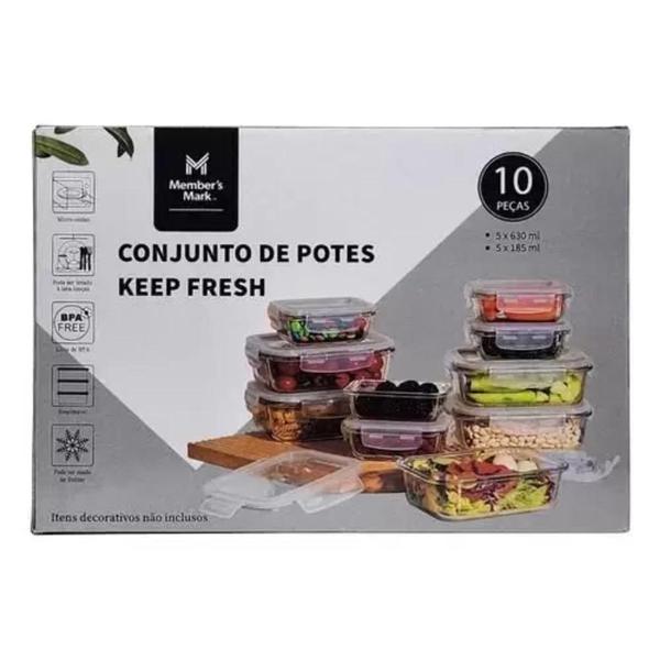 Potes De Vidros Herméticos Marmitas Keep Fresh Member's Mark Kit 10un Imagem de Potes De Vidros Herméticos Marmitas Keep Fresh Member's Mark Kit 10un