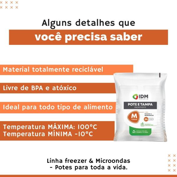 Imagem de Potes Descartáveis Redondo Freezer Microondas 1500ml - 72un