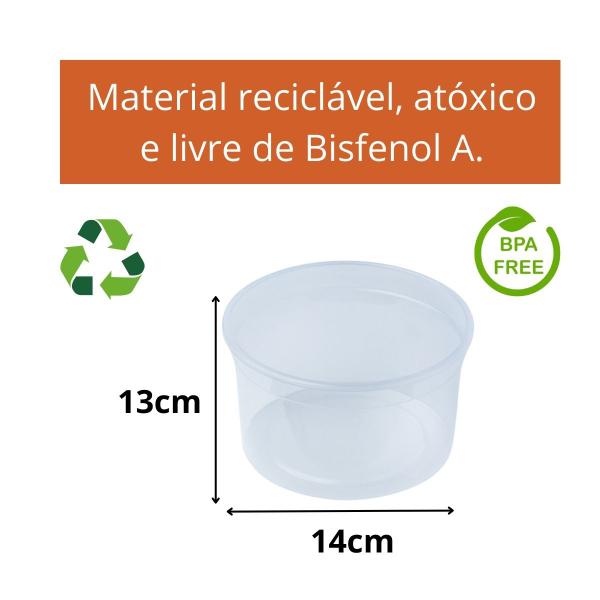 Imagem de Potes Descartáveis Redondo Freezer Microondas 1500ml - 72un