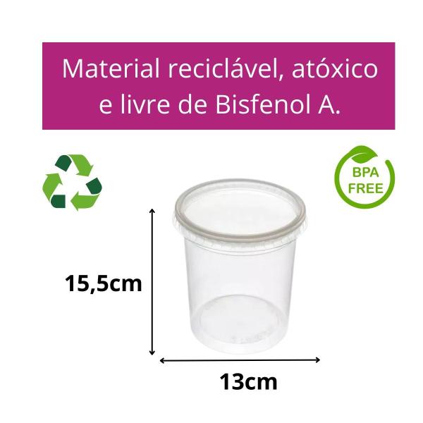 Imagem de Potes Descartáveis Redondo Freezer Microondas 1800ml - 24un