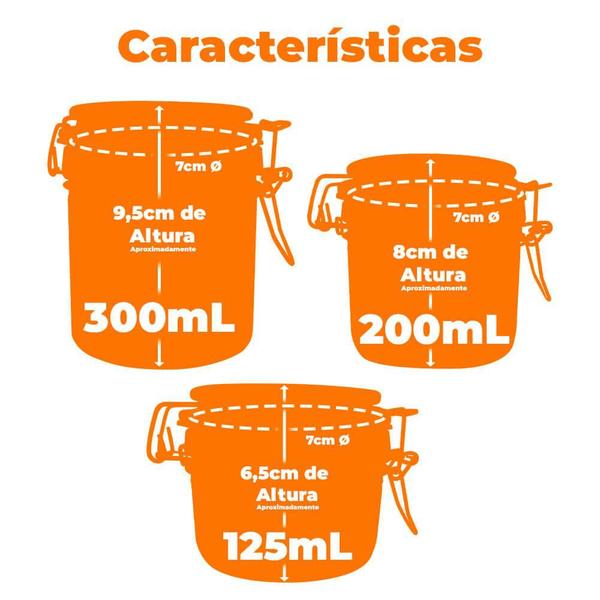 Imagem de Potes Herméticos de Vidro 3 Peças - Casambiente