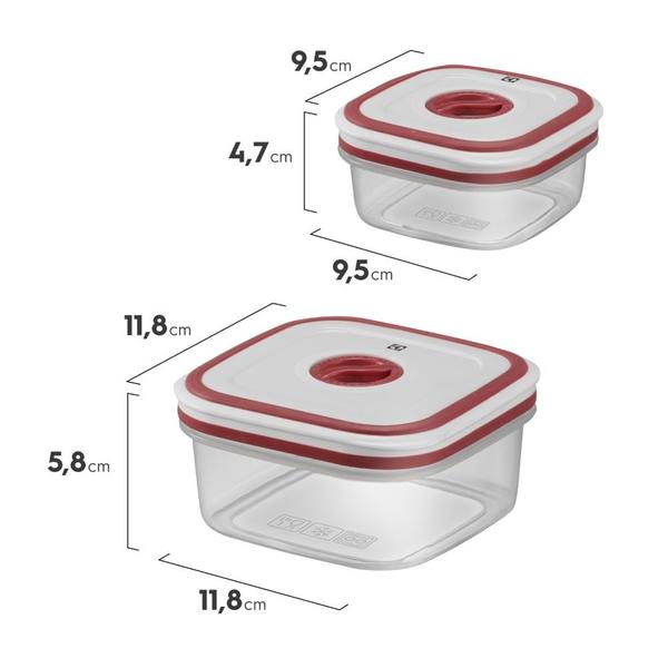 Imagem de Potes Herméticos Electrolux de Plástico Vermelho/ Branco Retangular com 8 Unidades