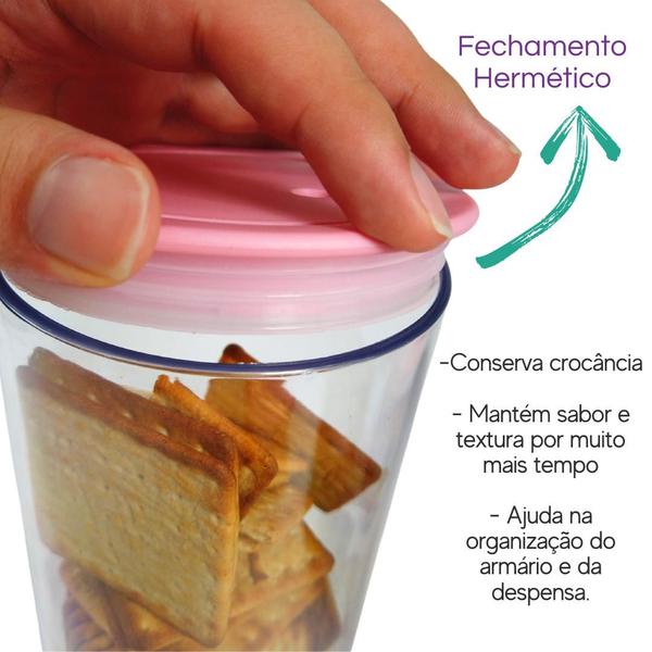 Imagem de Potes hermeticos kit com 4 tamanhos com vedação