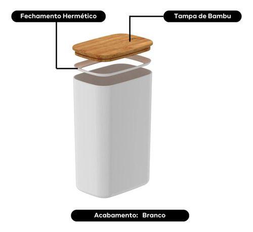 Imagem de Potes Herméticos Organizador Com Tampa De Bambu 2,3L - Ou