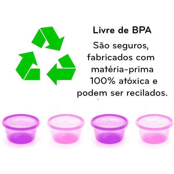 Imagem de Potes Multiuso Infanti 236ml - Kit com 4 - Rosa e Lilás