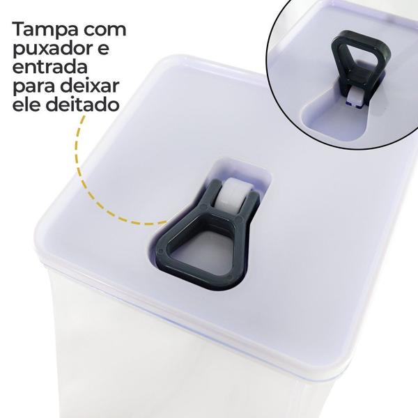 Imagem de Potes Organizadores Herméticos 5 Litros Conjunto 3 Recipientes Vedação TPU Para Organização na Sua Cozinha