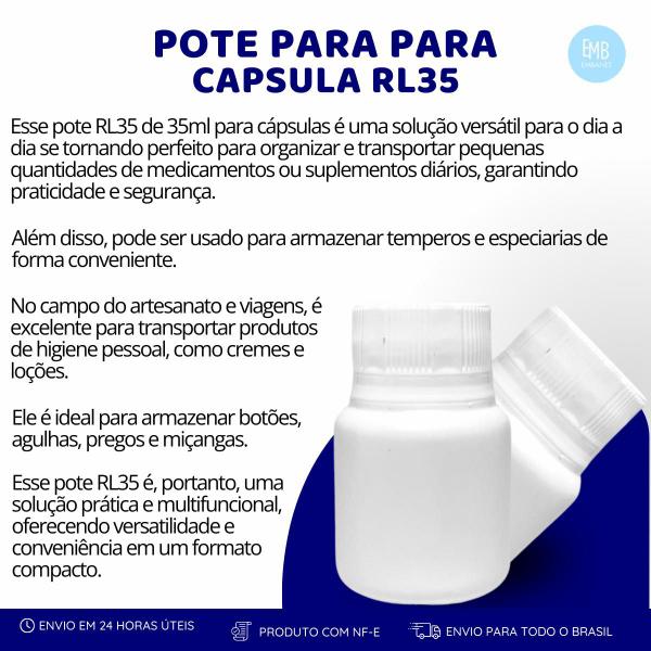 Imagem de Potes para Cápsulas 60ml com Tampa Lacre - 10 Unidades