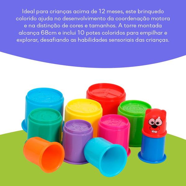 Imagem de Potes Para Encaixar Educativo Pedagógico Sensorial Brinquedo