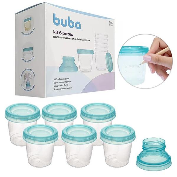 Potes Para Leite Materno 180ml 6 Unidades Com Medidas Buba Imagem de Potes Para Leite Materno 180ml 6 Unidades Com Medidas Buba