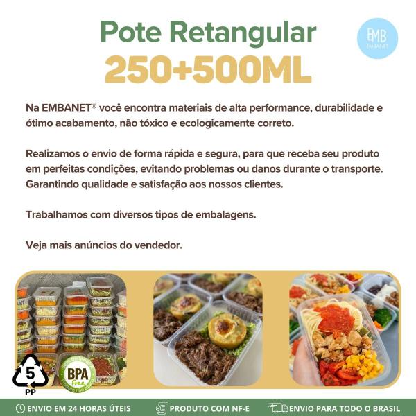 Imagem de Potes Para Refeicoes Congeladas 250ml + Pote 500ml - 96 Unids