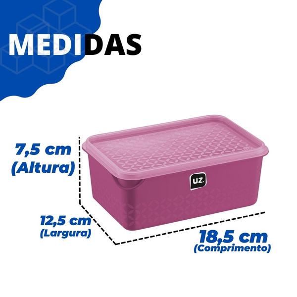 Imagem de Potes Porta Mantimentos Retangular Transparente Multiuso 1L UZ