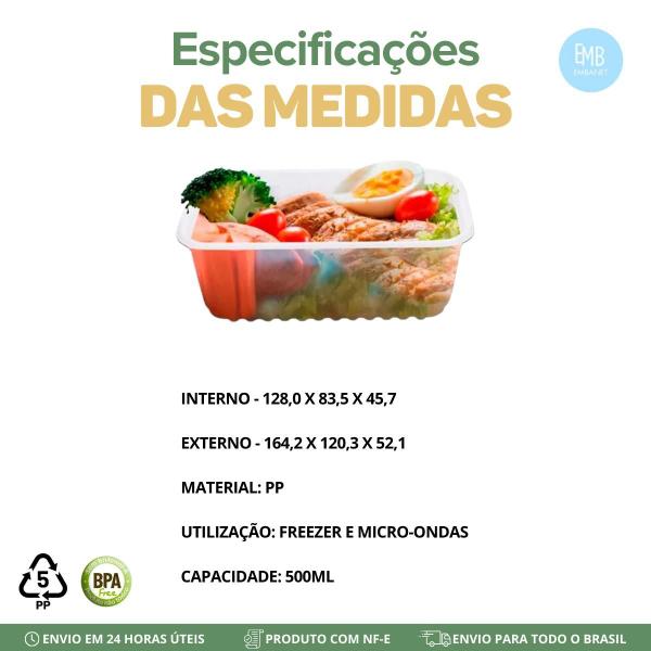 Imagem de Potinho 250ml Com Tampa + Pote 500ml De Plastico - 144 Unidades