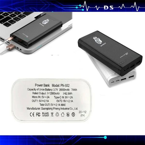 Imagem de Power Bank 20000mah Para Celular  Note 10s