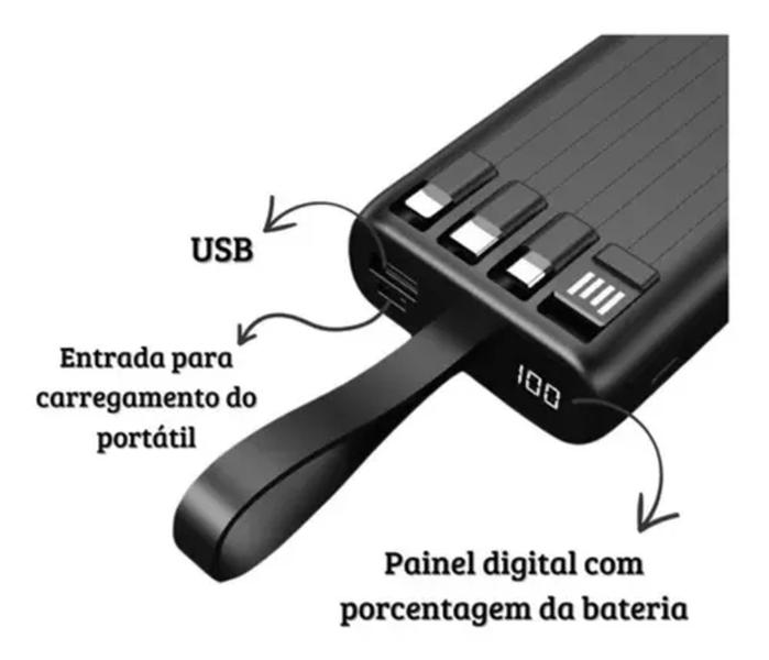 Imagem de Power Bank Bateria Portatil 3 Portas GOLD 20000mah