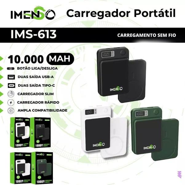 Imagem de Power Bank com Carregamento Sem Fio Imenso 10000mAh 22.5W