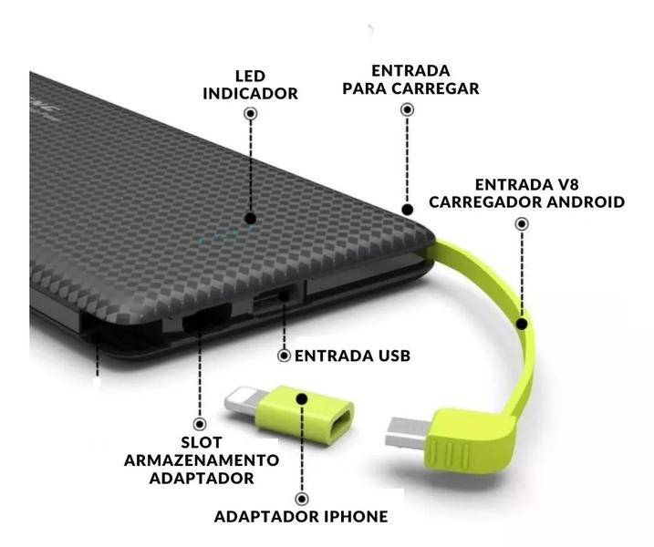 Imagem de Power Bank Kaidi 10.000mah 3 Saidas P/ Celular Compativel com K12 Prime