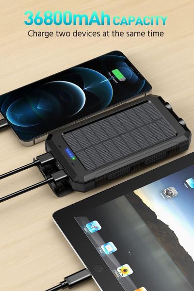 Imagem de Power Bank KAPURUI 36800mAh à prova d'água com carregador solar