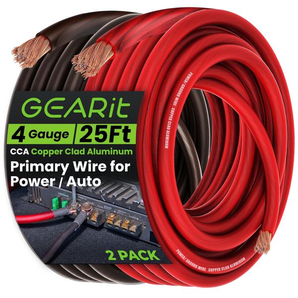 Imagem de Power/Ground Wire GearIt 4 Gauge para CCA automotivo de 7,5 m