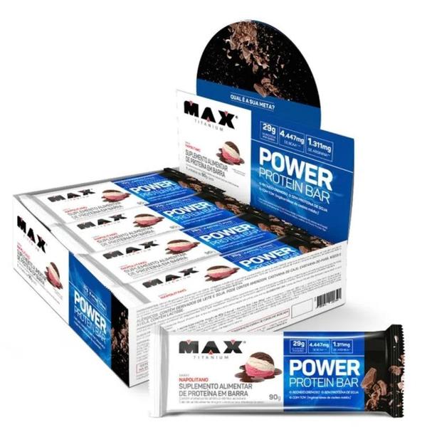 Imagem de Power Protein  Bar( Caixa 8 Unidades de 90g ) - Max Titanium