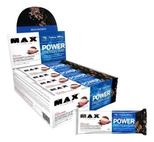 Imagem de Power Protein Bar (Caixa c/ 12un de 41g) Max Titanium