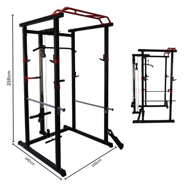 Imagem de Power Rack Gaiola Com Mono Cross Over Polia Landmine Yangfit