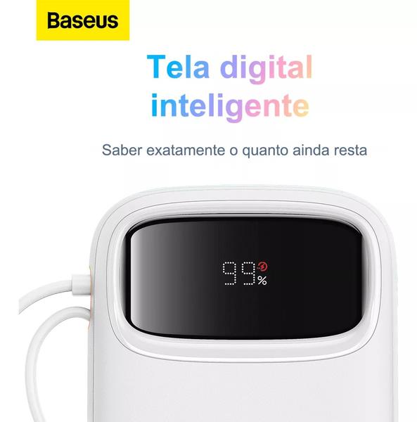 Imagem de PowerBank Carregador Portátil Baseus Qpow2 20000mah 22.5w Display Digital Turbo - Branco