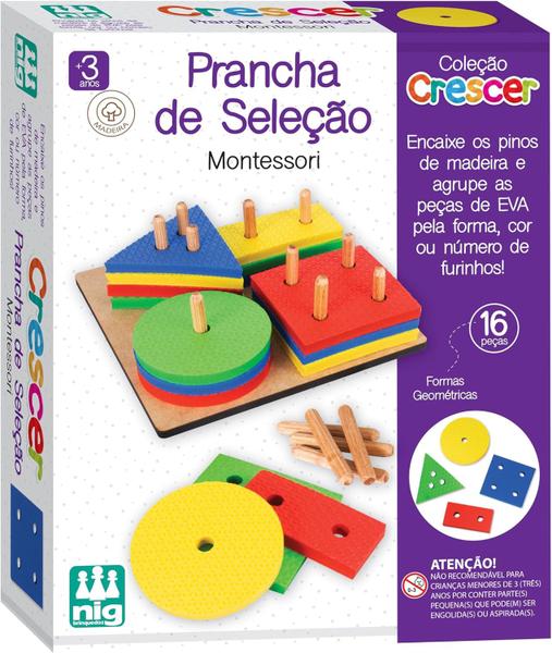 Prancha de selecao 16 peças - madeira crescer - montessori - nig - 460 Imagem de Prancha de selecao 16 peças - madeira crescer - montessori - nig - 460