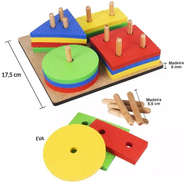 Imagem de Prancha de Seleção Jogo Educativo Didático Infantil Em Madeira Crescer - Nig Brinquedos