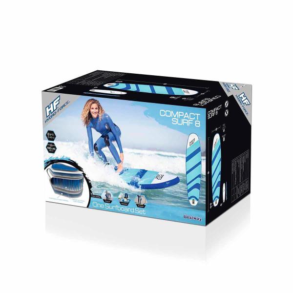 Imagem de Prancha de Surf Inflavel 2,43m x 57cm x 7cm c/ Bolsa  Bomba Manual Bestway