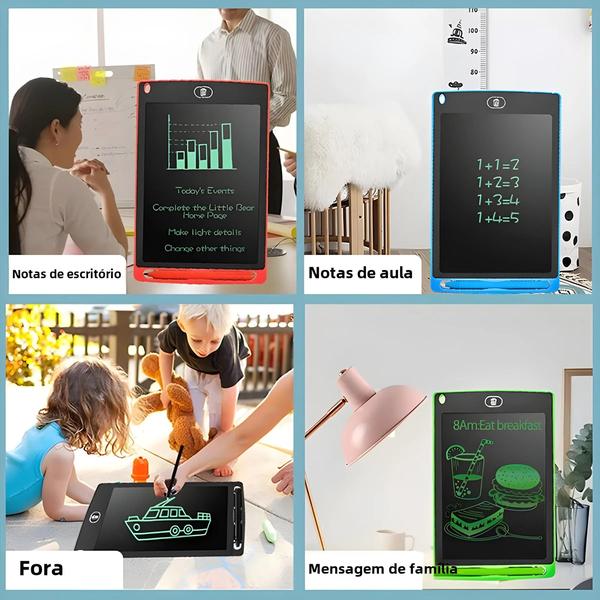 Imagem de Prancheta LCD Infantil de 6,5 a 12 Polegadas - Tablet de Desenho e Escrita