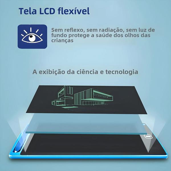 Imagem de Prancheta LCD Infantil de 6,5 a 12 Polegadas - Tablet de Desenho e Escrita