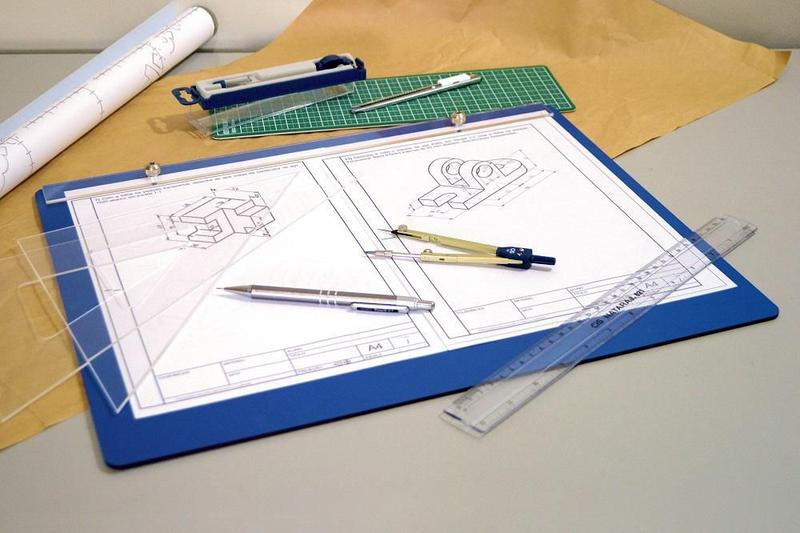 Imagem de Prancheta Portátil Desenho Técnico Madeira Azul A3 - Fenix