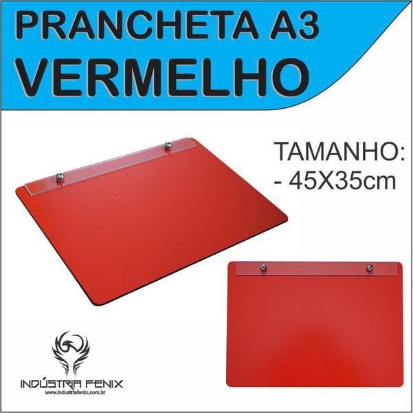 Imagem de Prancheta Portátil Desenho Técnico Madeira VERMELHO A3 - Fenix