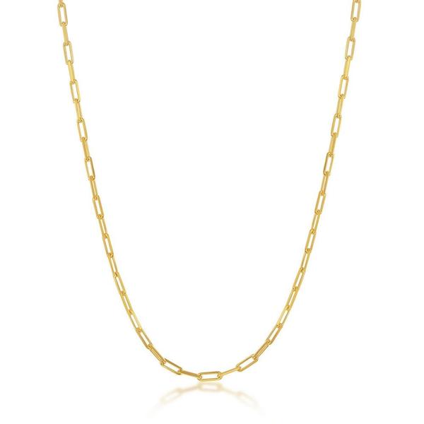 Imagem de Prata Esterlina 1.8mm Long Link Clip Chain - Gold Plat