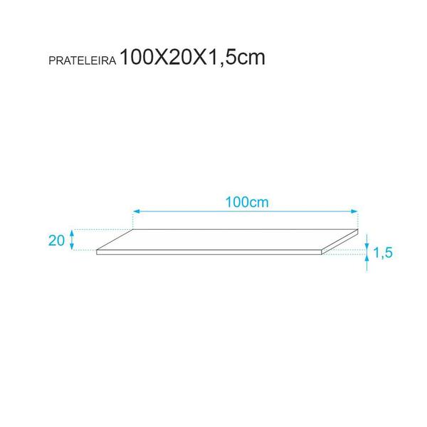 Imagem de Prateleira 100 x 20cm Preta Suporte Invisível