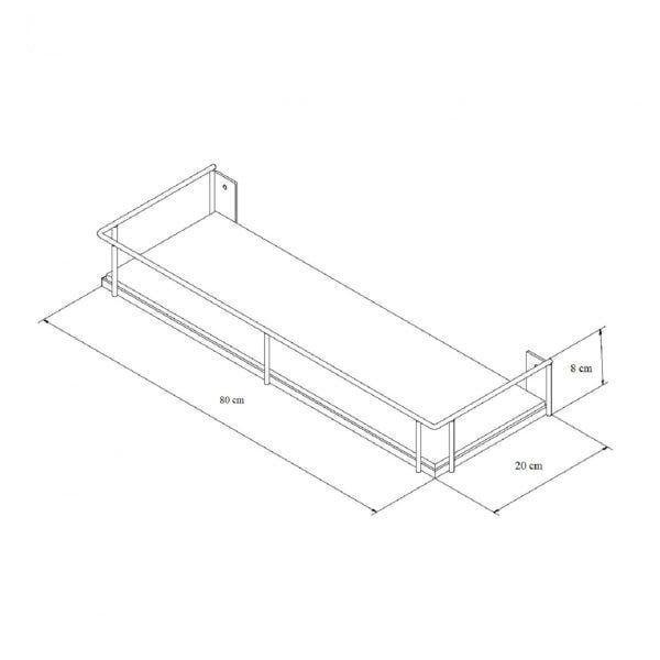 Imagem de Prateleira 20x80cm Estrutura em Aço Prateleira MDF Rústica Ds Artefatos