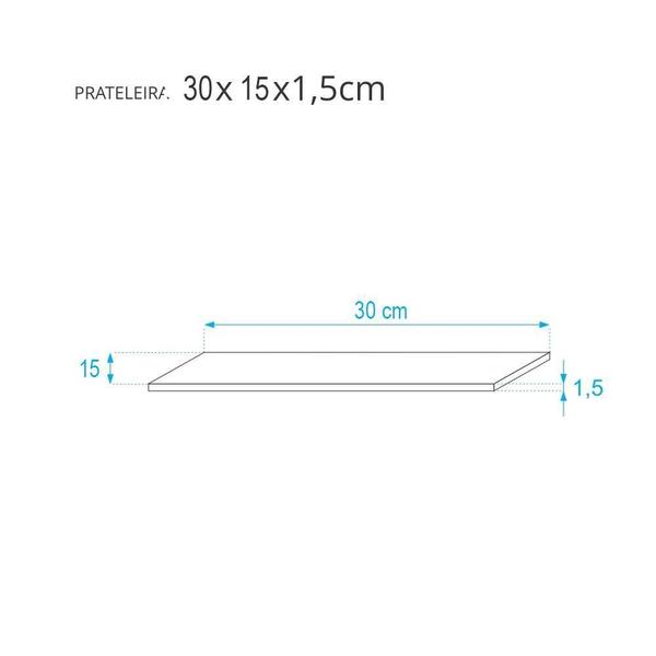 Imagem de Prateleira 30 x 15cm Freijó Suporte Invisível